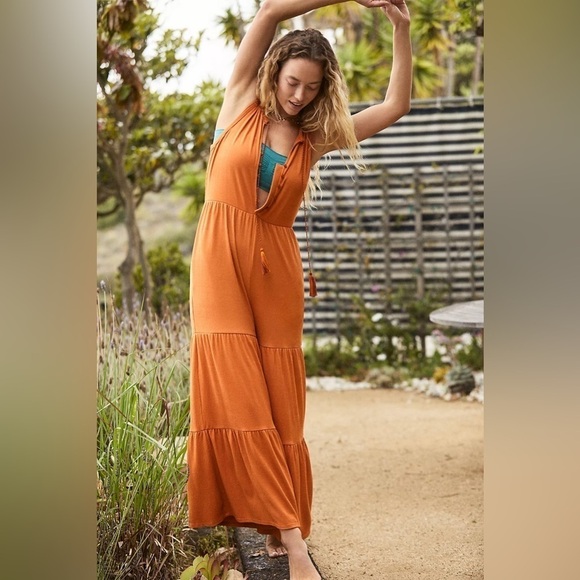 Anthropologie Saturday Sunday Marina Tiered Wide-Leg Jumpsuit - Picture 2 of 5